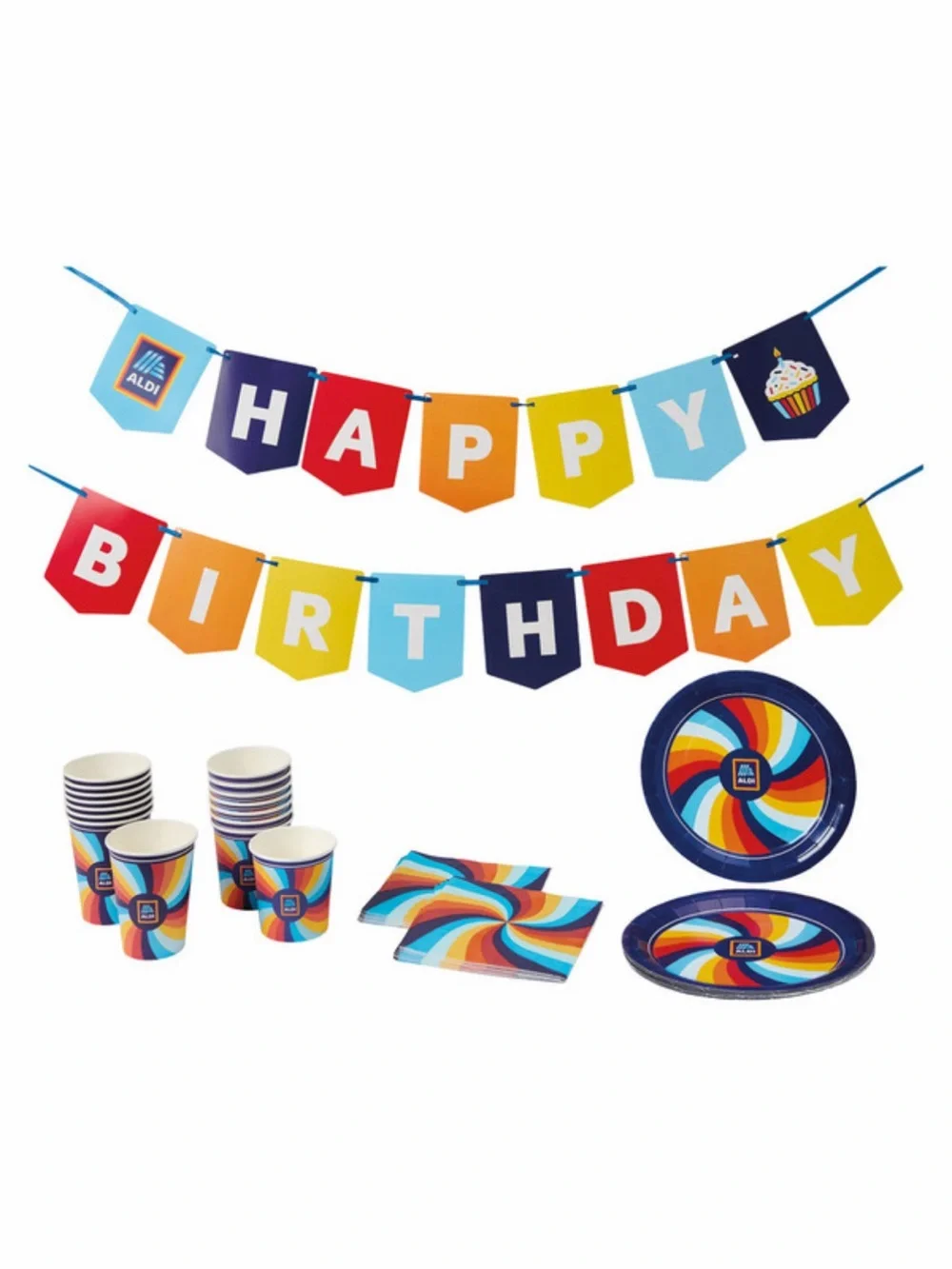 ALDI Birthday Party Decorations, ALDI Party Banner & Tableware Set